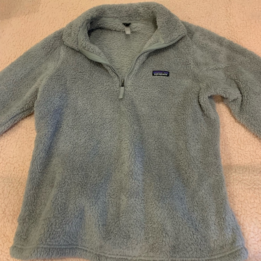 patagonia grey fuzzy pullover